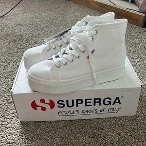 White Platform Superga size 9.5
